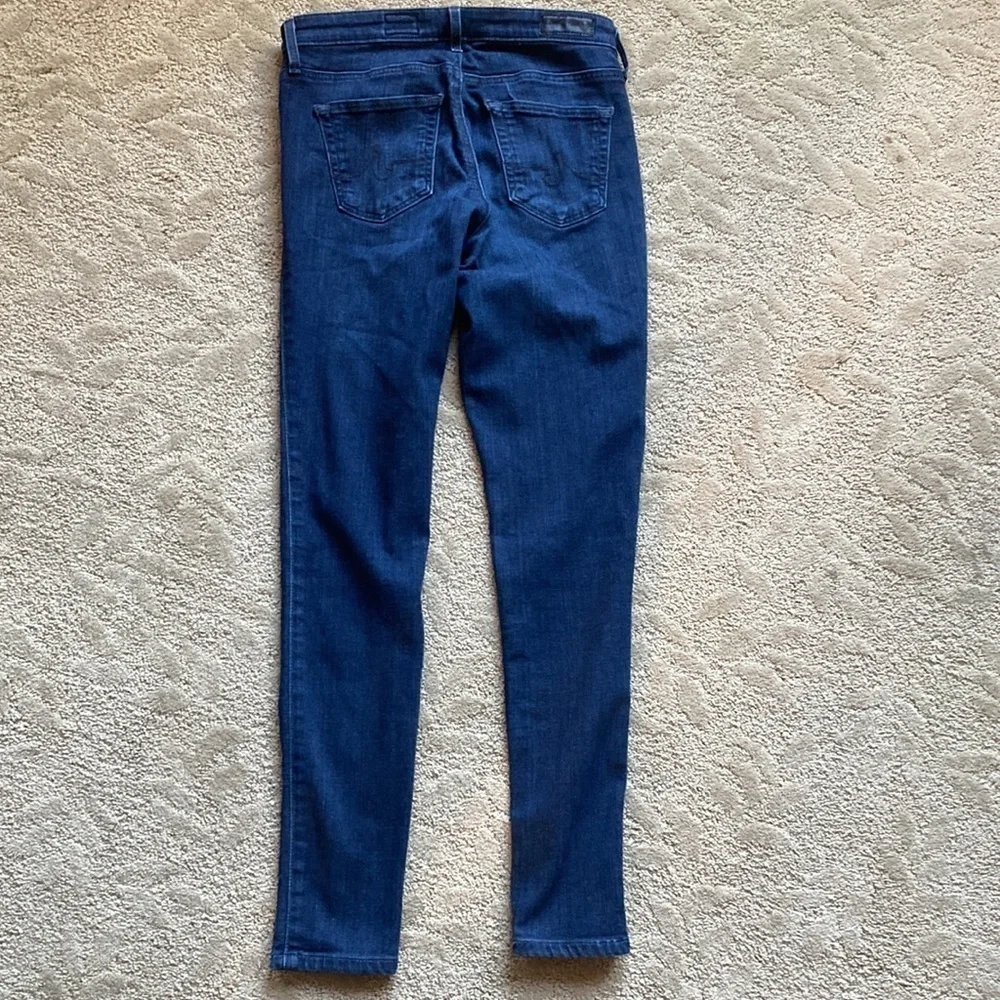 AG Adriano Goldschmied Dark Blue High Rise Skinny Ankle Jeans Size 25R Pockets